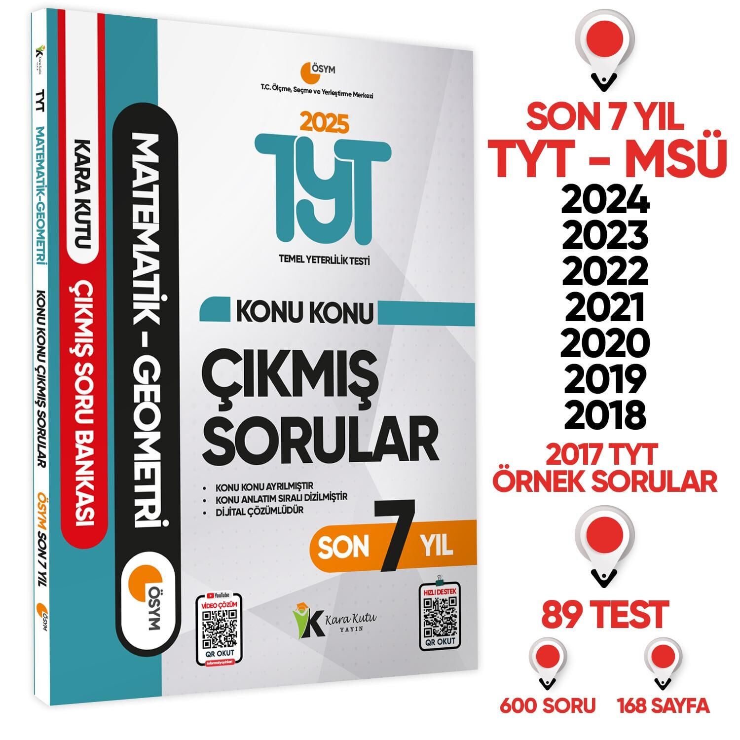 2025 YKS-TYT Matematik-Geometri Karakutu ÖSYM Çıkmış Soru Bankası Çözümlü Konu Konu Son 7 Yıl