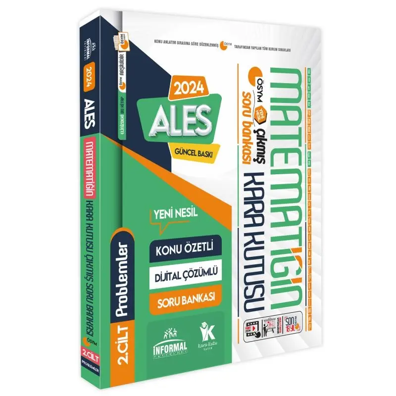 ALES Matematik Kara Kutu 1.ve 2.Cilt Konu Özetli D.Çözümlü ÖSYM Soru Bankası SET PAKET