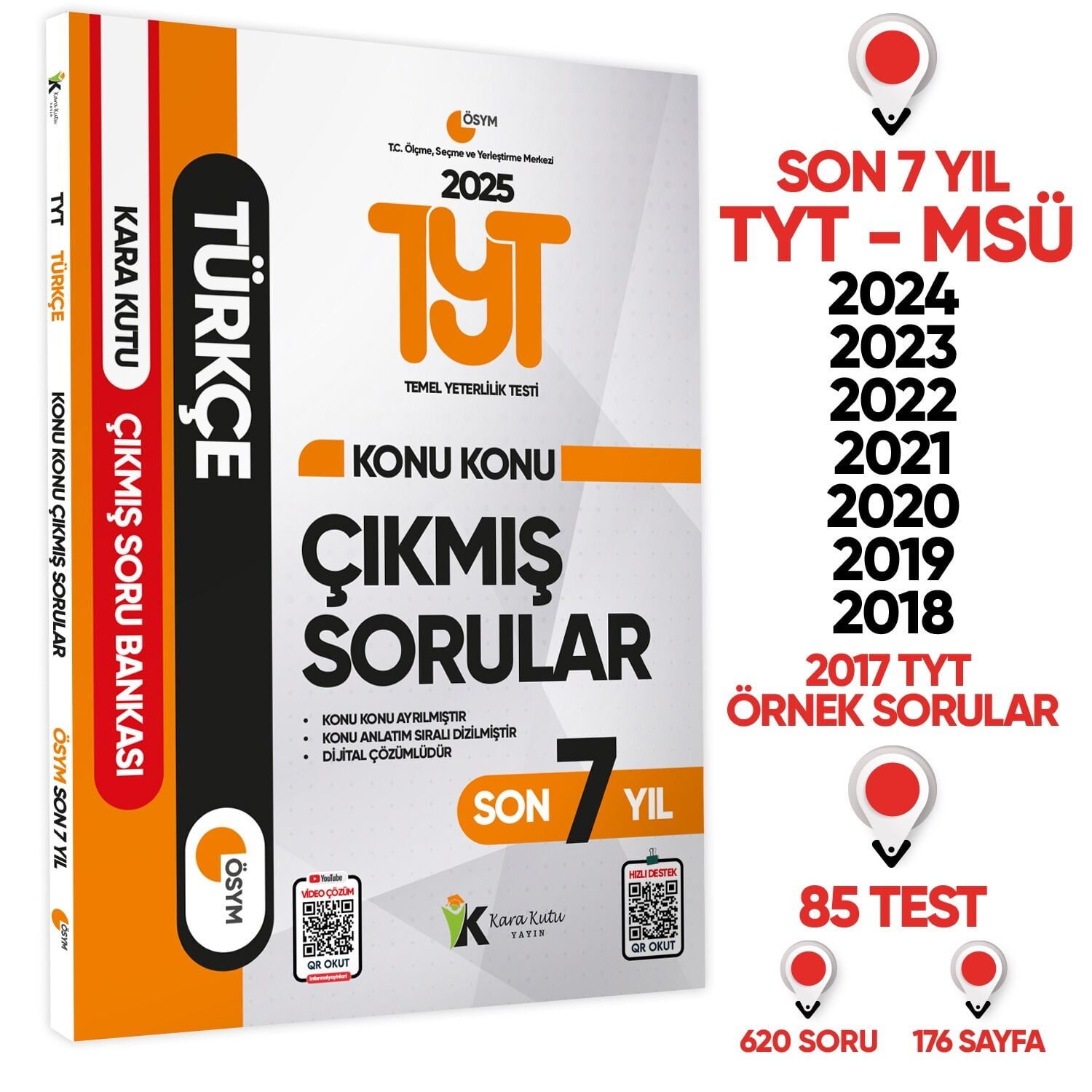 2025 YKS-TYT Türkçe Karakutu ÖSYM Çıkmış Soru Bankası Video/PDF Çözümlü Konu Konu Son 7 Yıl
