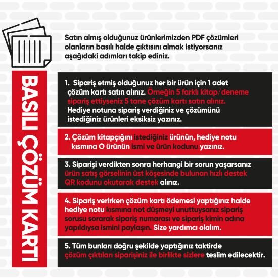 Basılı Çözüm Kartı ÇÖZÜM KARTI ÇÖZÜM ÇIKTISI ÇÖZÜM KİTAPÇIĞI 