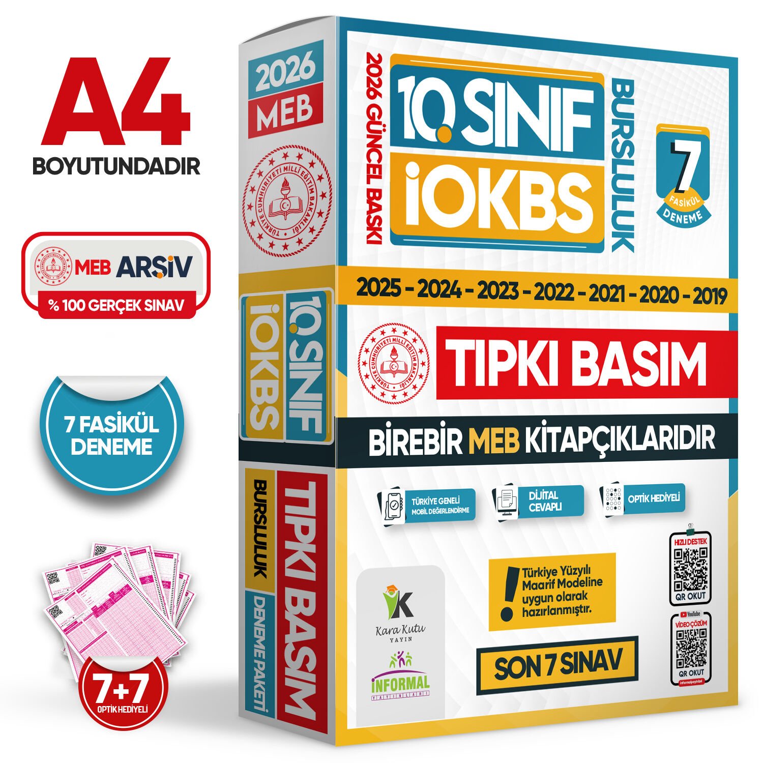 2026 10.Sınıf İOKBS (BURSLULUK SINAVI) MEB Çıkmış Soru Tıpkı Basım Deneme Paketi 7li Türkiye Geneli