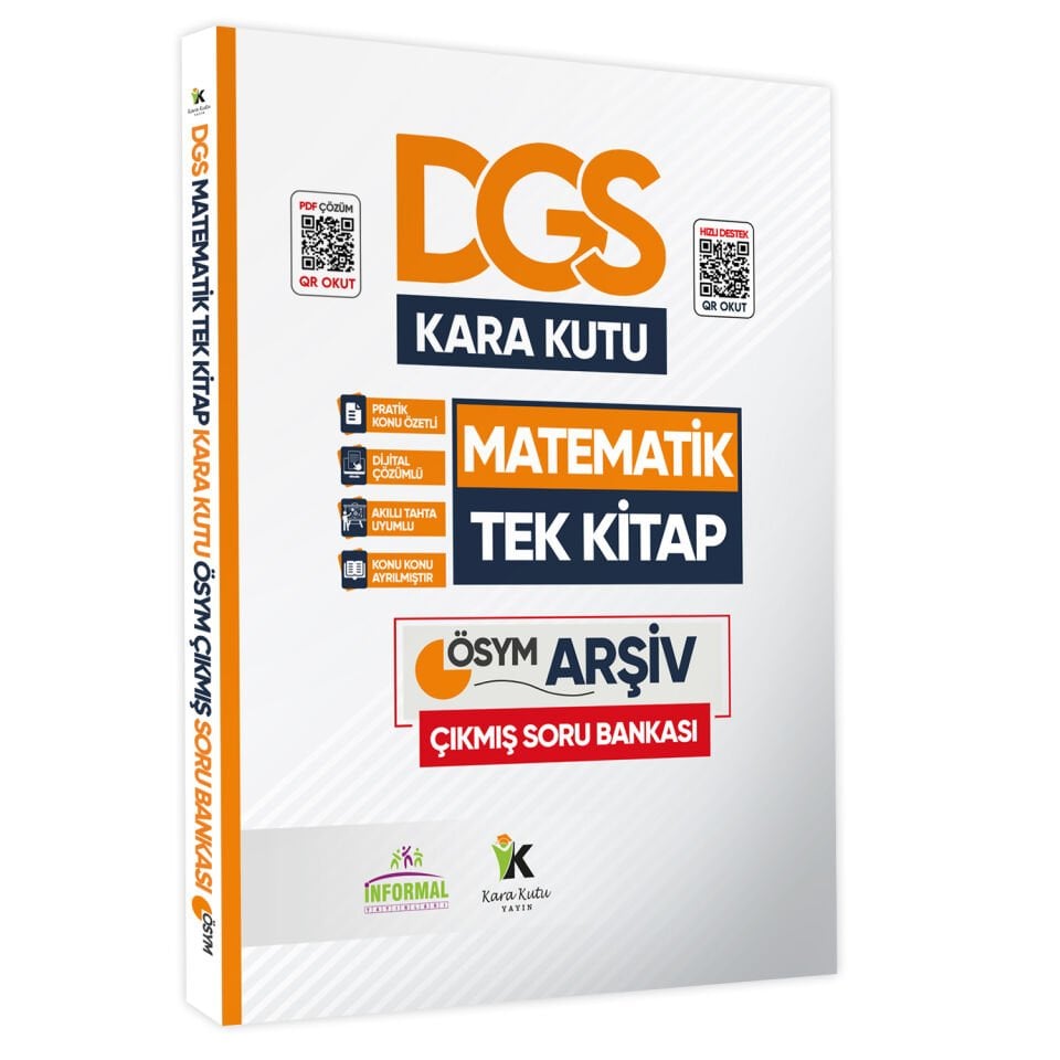 DGS Matematik Kara Kutu TEK KİTAP Dijital Çözümlü Konu Özetli ÖSYM Çıkmış Soru Bankası