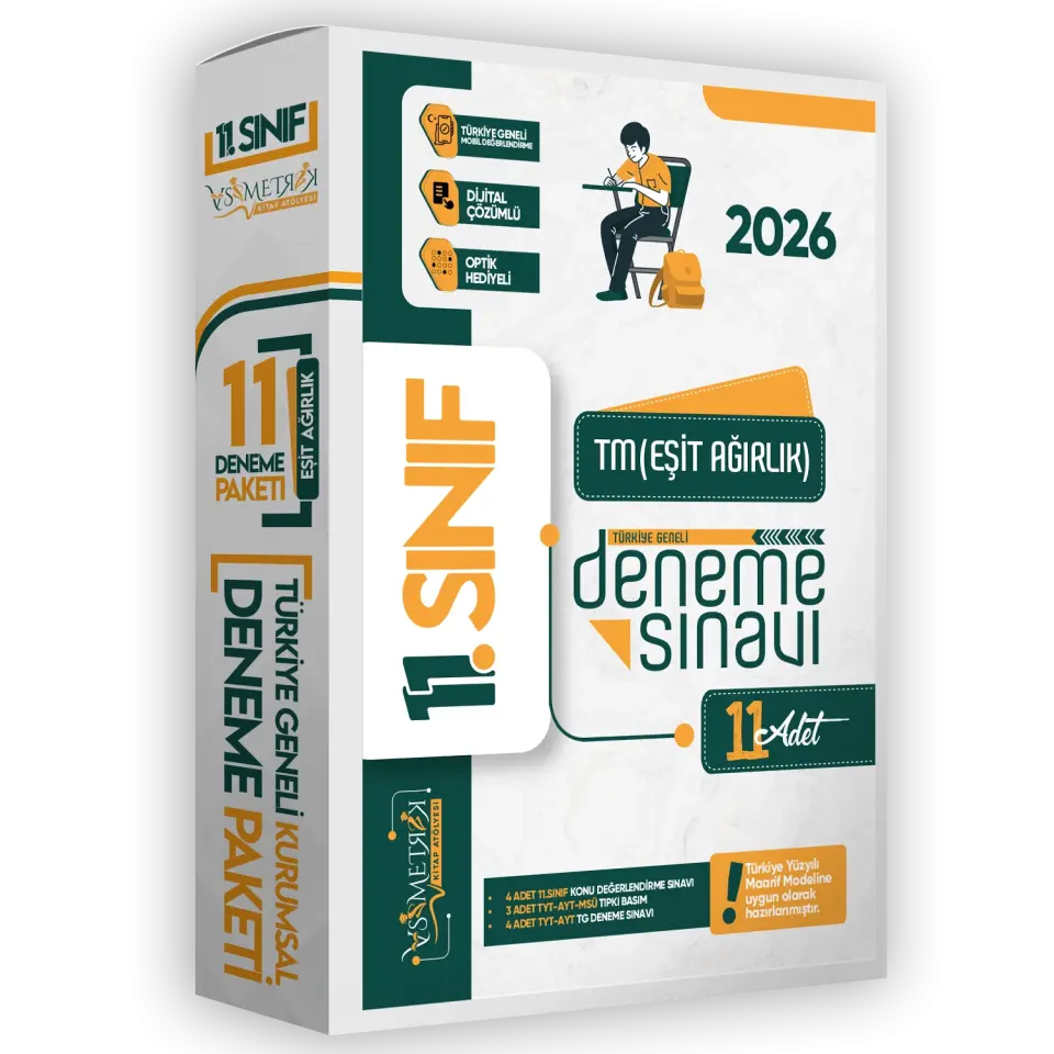 2026 11.Sınıf Eşit Ağırlık(TM) Türkiye Geneli Değerlendirmeli Dijital Çözümlü 11li PAKET DENEME SETİ