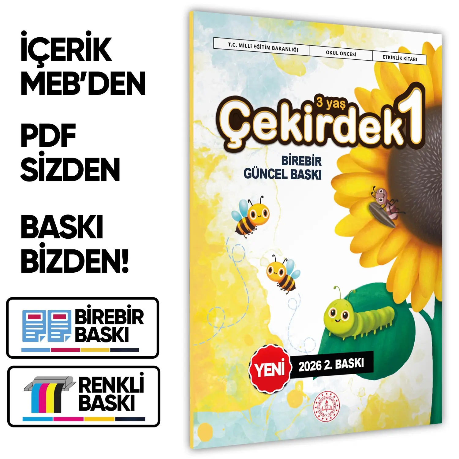 2026 3 Yaş Okul Öncesi MEB Etkinlik Kitabı Çekirdek 2 Eğlenceli ve Öğretici Aktiviteler BASKI ÜCRETİ