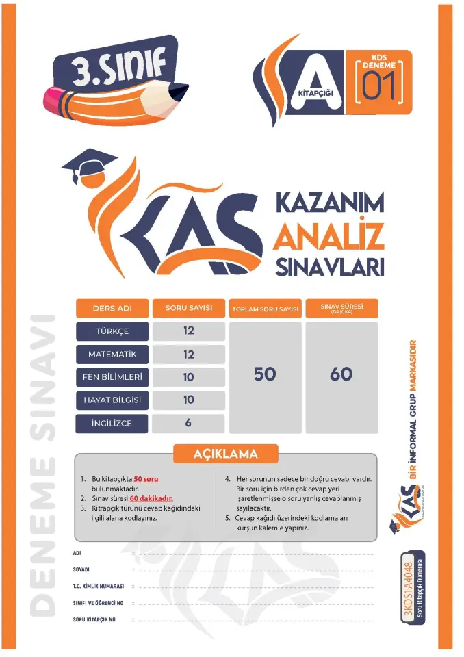 2026 3.Sınıf #hashtag Kazanım Değerlendirme Sınavı 4lü SARMAL Deneme Paketi Türkiye Geneli