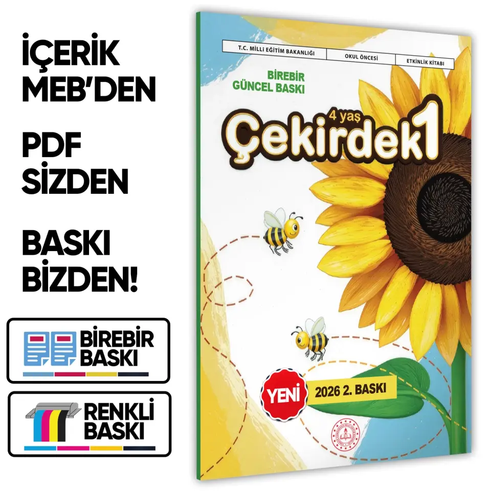 2026 4 Yaş Okul Öncesi MEB Etkinlik Kitabı Çekirdek 1 Eğlenceli ve Öğretici Aktiviteler BASKI ÜCRETİ