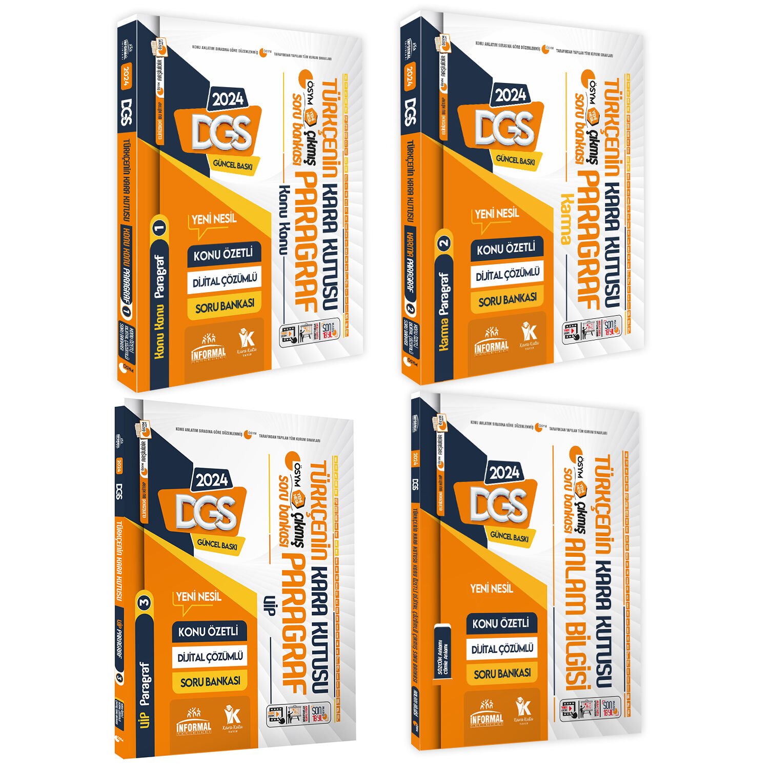 DGSnin Kara Kutusu TÜRKÇE 4lü SET Konu Özetli Çözümlü ÖSYM ARŞİV Çıkmış Soru Bankası