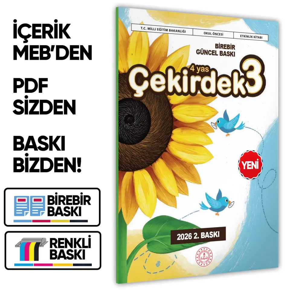 2026 4 Yaş Okul Öncesi MEB Etkinlik Kitabı Çekirdek 3 Eğlenceli ve Öğretici Aktiviteler BASKI ÜCRETİ