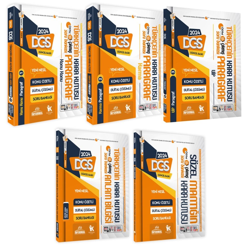DGSnin Kara Kutusu TÜRKÇE 5li ALTIN SET Konu Özetli Çözümlü ÖSYM ARŞİV Çıkmış Soru Bankası
