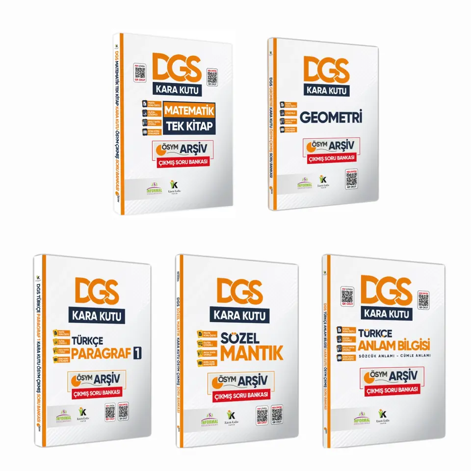 DGS Kara Kutu SÖZEL ve SAYISAL Set Konu Özetli Dijital Çözümlü Çıkmış Soru Bankası