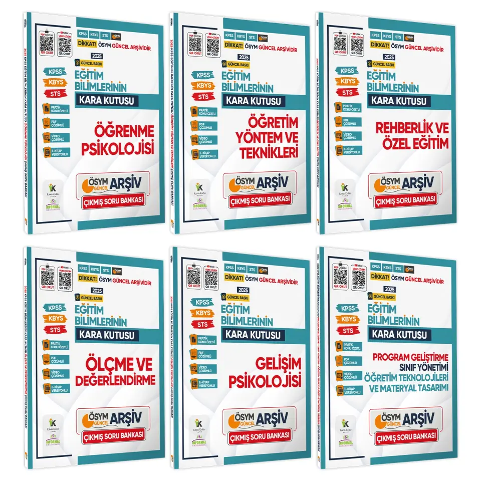 Eğitim Bilimlerinin Kara Kutusu Konu Özetli Dijital Çözümlü Çıkmış Soru Bankası 6lı Avantajlı Paket