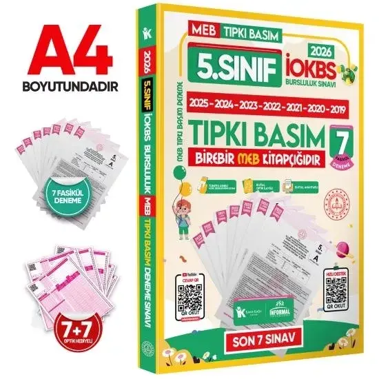 2026 5.Sınıf İOKBS PAKET 7li Tıpkı Basım/Tüm Dersler Tek Kitap Çözümlü Çıkmış Soru Bankası 2li Set
