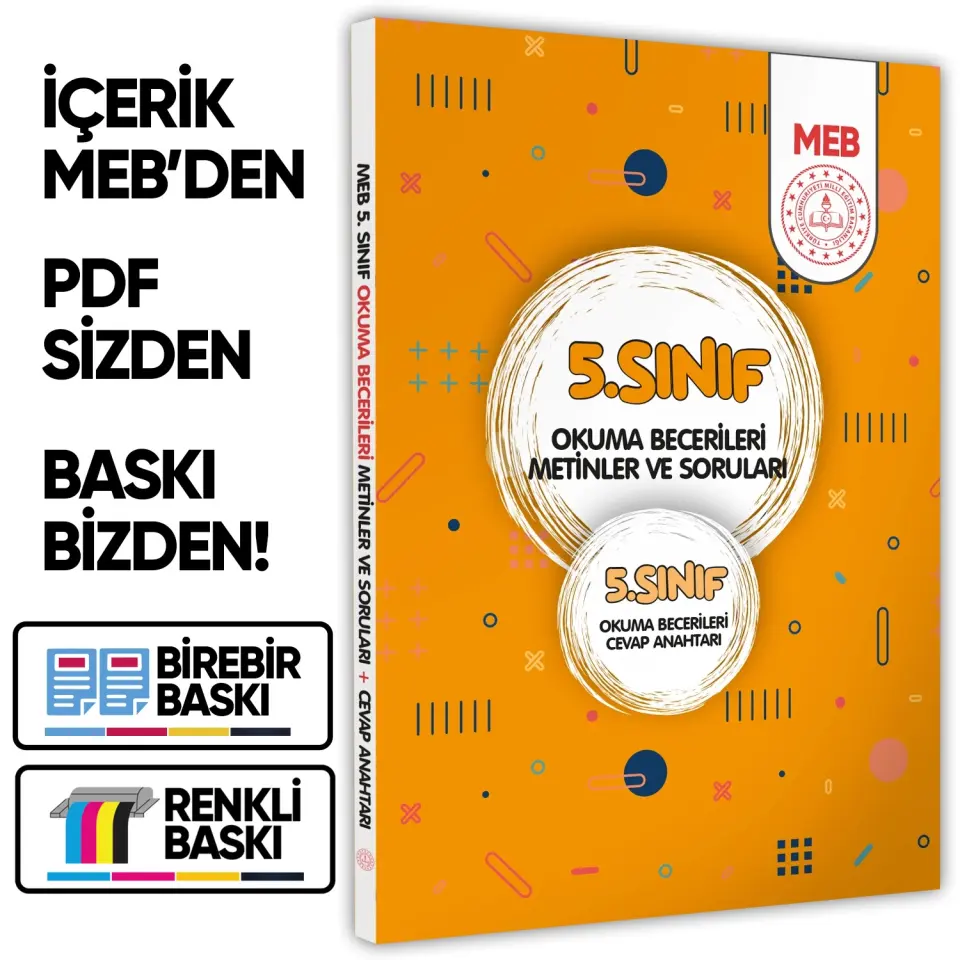 2026 5.Sınıf Maarif SİSTEM MEB Yardımcı Kaynakları Okuma Becerileri Kitabı BASKI ÜCRETİ