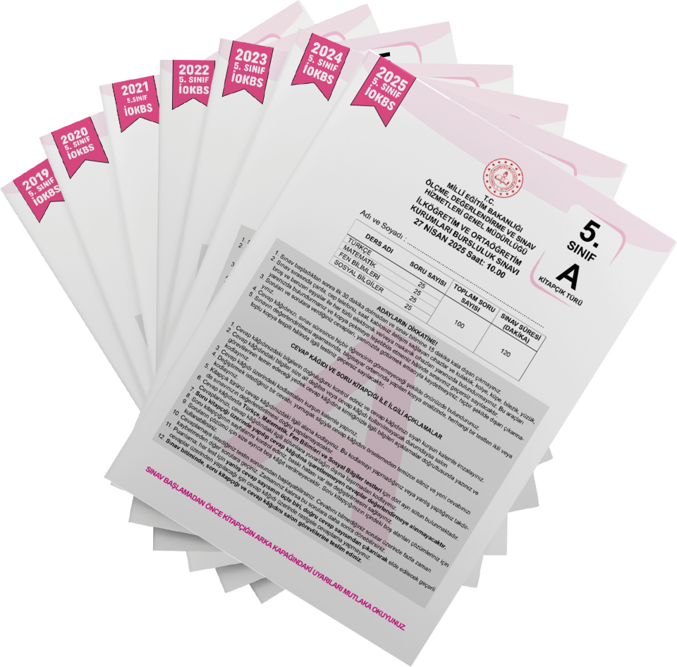 2026 5.Sınıf MEB İOKBS-BURSLULUK Çıkmış Soru Tıpkı Basım 7li Deneme Paketi Video Çözümlü Türkiye G.