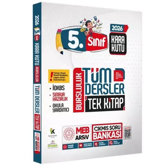 2026 5.Sınıf Tüm Dersler TEK KİTAP YENİ SİSTEM İOKBS BURSLULUK Tamamı Çözümlü Çıkmış Soru Bankası