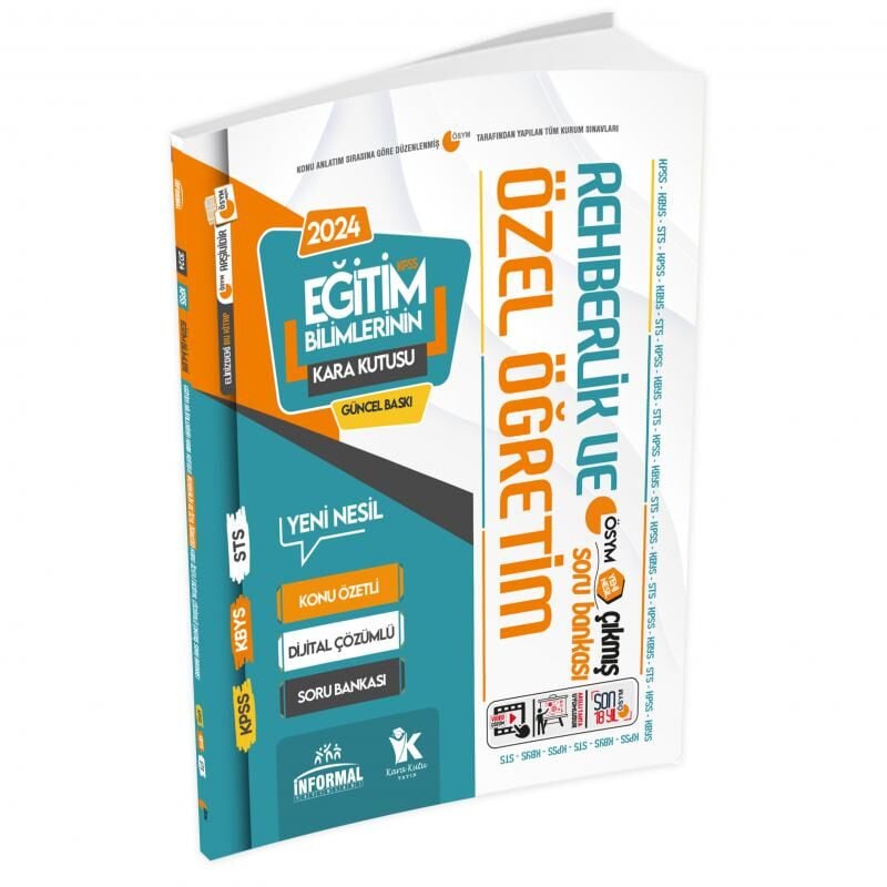 Eğitim Bilimlerinin Kara Kutusu REHBERLİK ve ÖZEL ÖĞRETİM Konu Özetli D. Çözümlü Soru Bankası