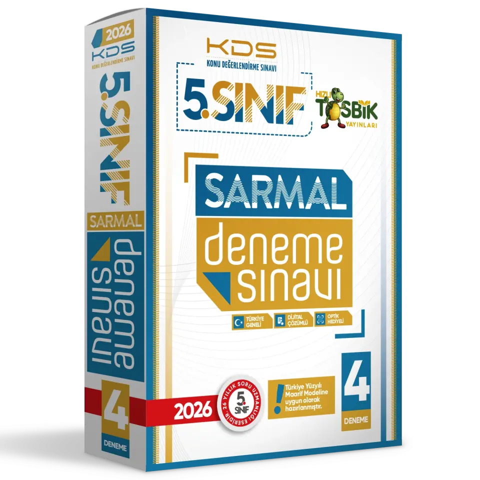 2026 5.Sınıf Yeni Sistem KDS SARMAL Deneme Paketi 4lü Türkiye Geneli D.Çözümlü Hızlı Tosbik Yayın