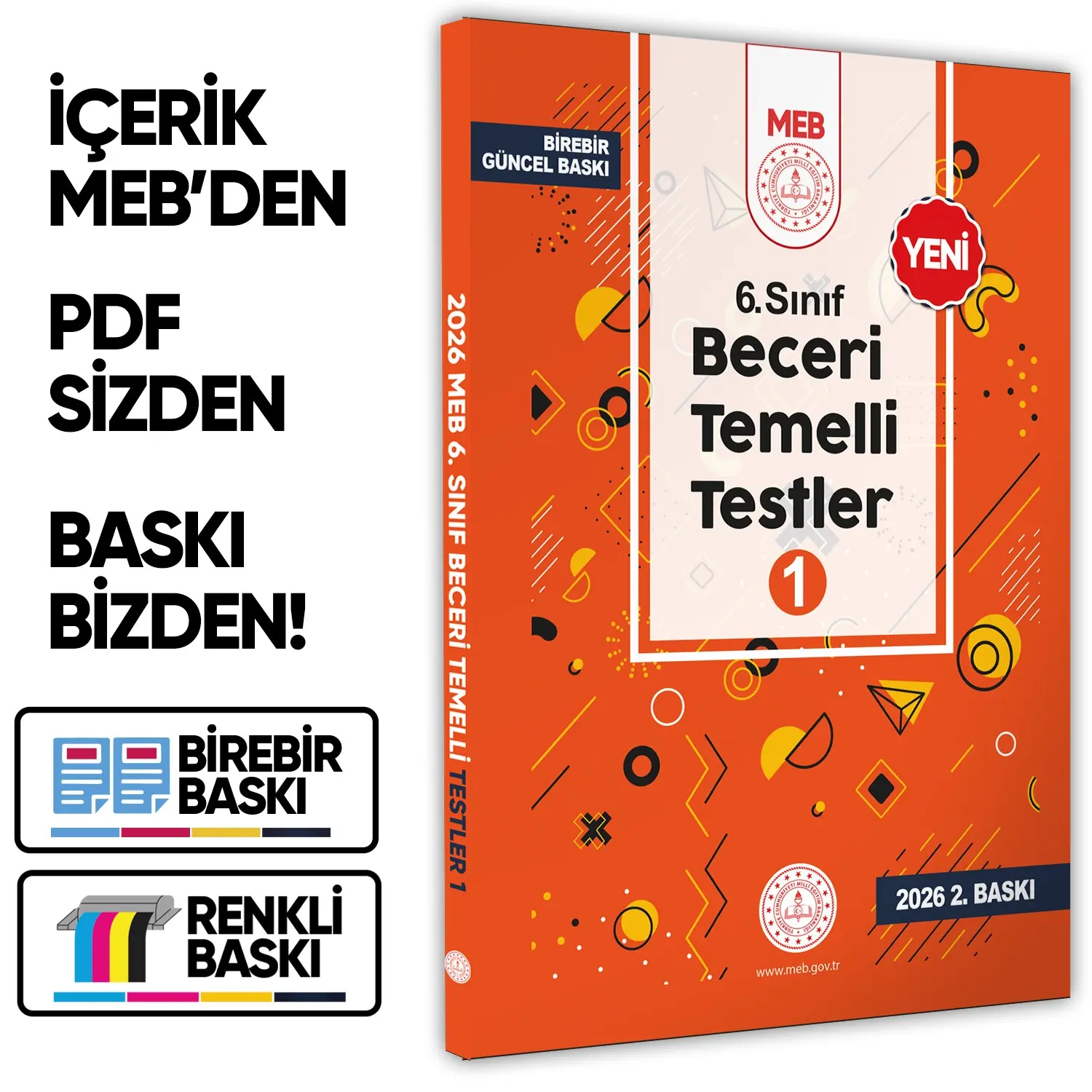2026 6.Sınıf MEB Beceri Temelli Testler 1. Kitap Örnek Soru Bankası (Renkli Baskı) BASKI ÜCRETİ