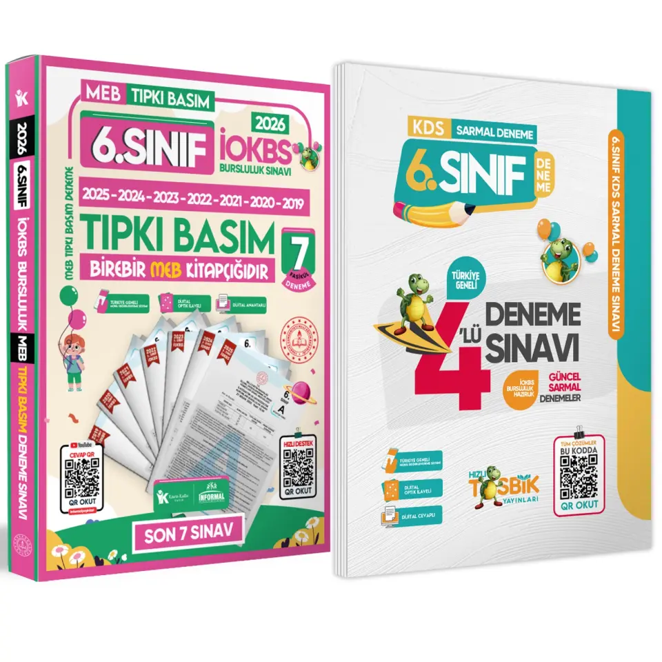 2026 6.Sınıf YENİ SİSTEM İOKBS BURSLULUK Tıpkı Basım ve Sarmal Deneme Seti Türkiye Geneli D. Çözümlü