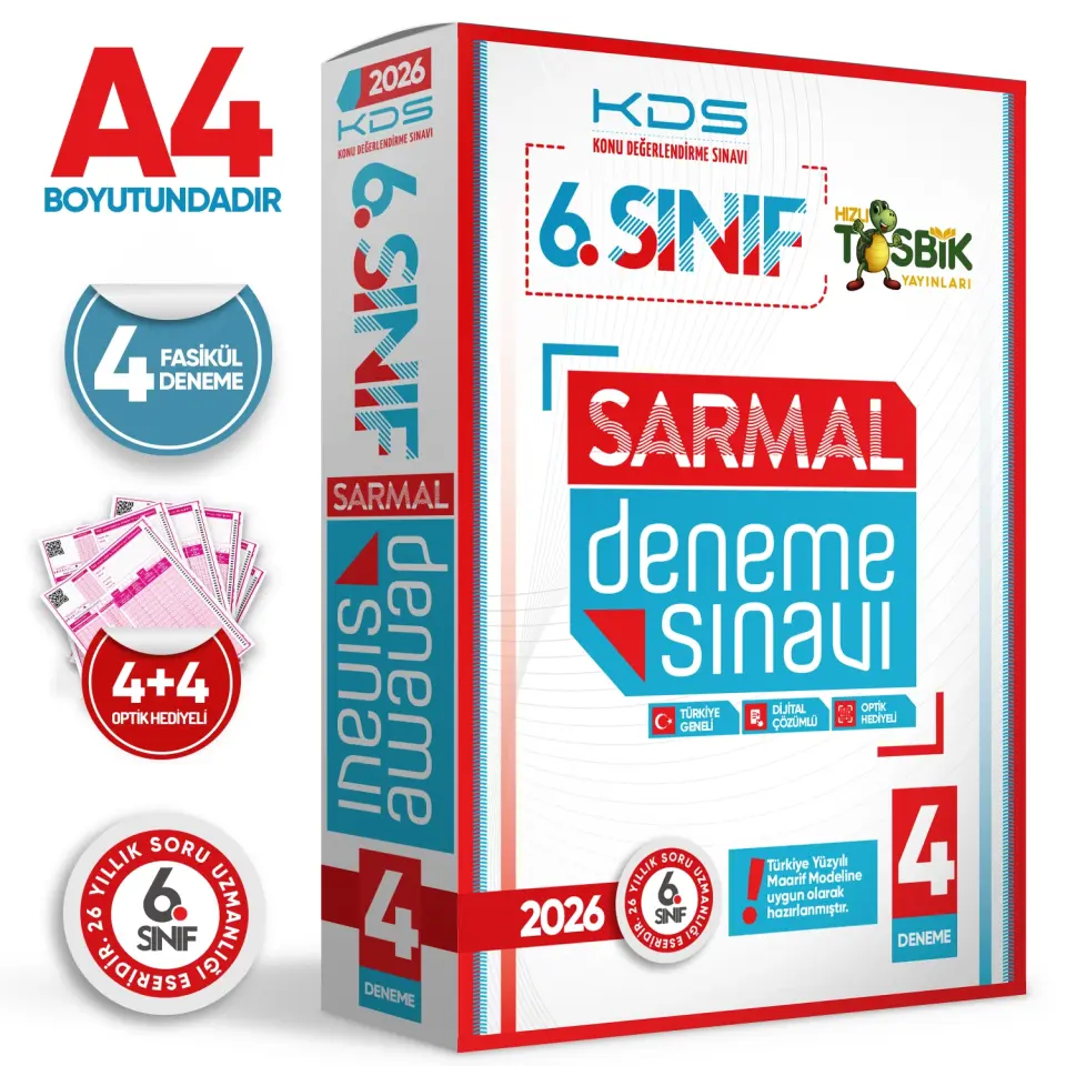 2026 6.Sınıf Yeni Sistem KDS SARMAL Deneme Paketi 4lü Türkiye Geneli D.Çözümlü Hızlı Tosbik Yayın