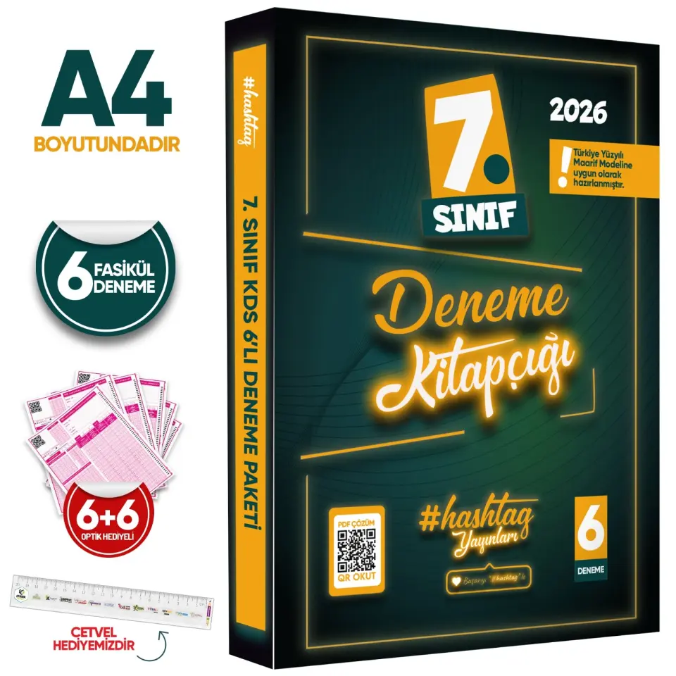 2026 7.Sınıf #hashtag Kazanım Değerlendirme Sınavı 6lı SARMAL Deneme Paketi Çözümlü Türkiye Geneli