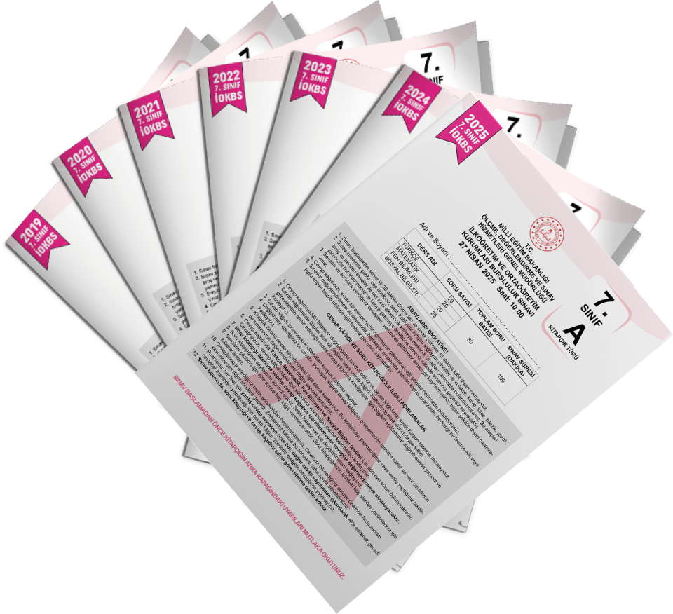 2026 7.Sınıf MEB İOKBS-BURSLULUK Çıkmış Soru Tıpkı Basım 7li Deneme Paketi Video Çözümlü Türkiye G.