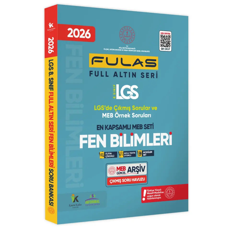 2026 8.Sınıf Full LGS Altın Seri (FULAS) FEN BİLİMLERİ MEB Çıkmış Soru Bankası Modüler Seti Çözümlü