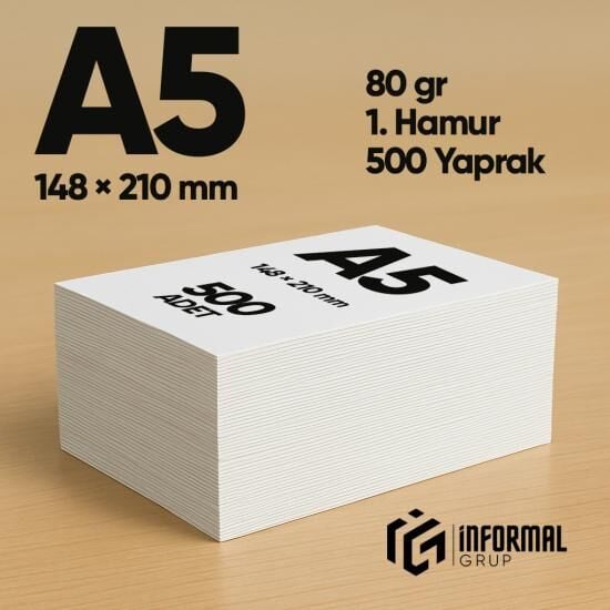 İnformal Fotokopi Kağıdı Premium Kalite A5 80 gr 500 Yaprak 1. Hamur