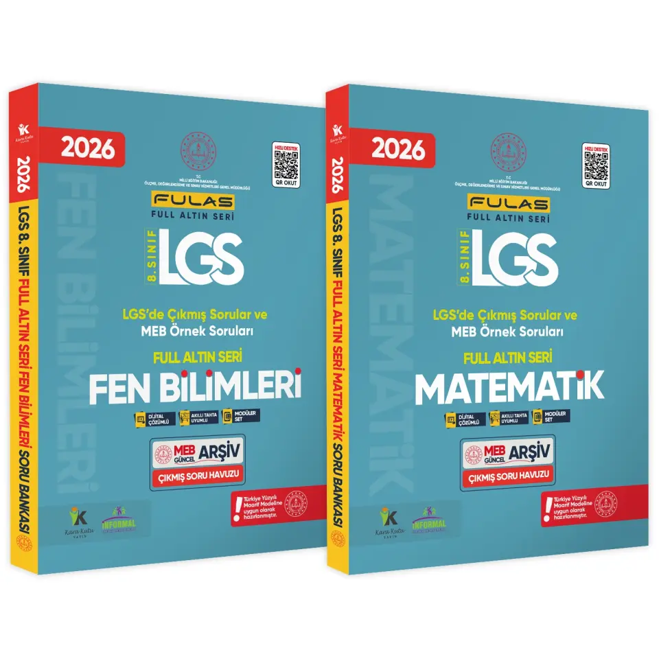 2026 8.Sınıf Full LGS Altın Seri (FULAS) MEB Çıkmış Modüler Soru Bankası Seti Çözümlü SAYISAL SET