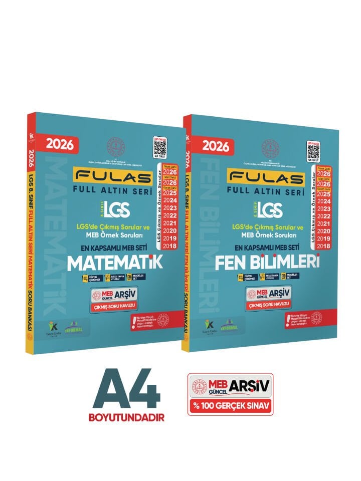2026 8.Sınıf Full LGS Altın Seri (FULAS) MEB Çıkmış Modüler Soru Bankası Seti Çözümlü SAYISAL SET