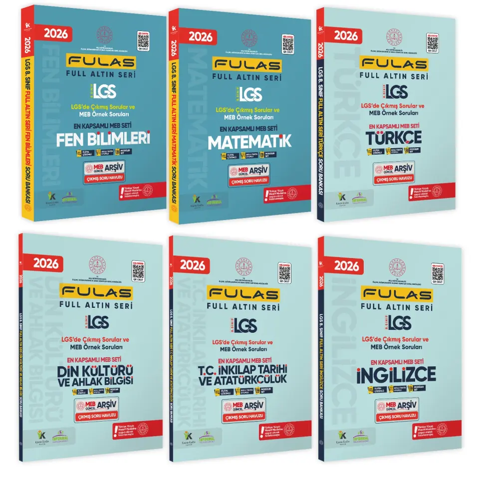 2026 8.Sınıf Full LGS Altın Seri(FULAS)MEB Çıkmış Modüler Soru Bankası Seti Çözümlü EN KAPSAMLI SET