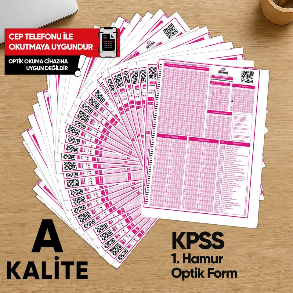 KPSS (GY-GK) Deneme Sınavları İçin 100 Adet Optik Form