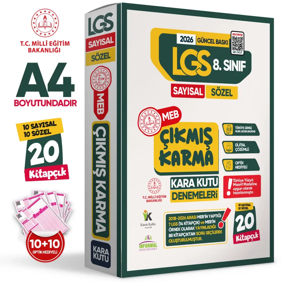 2026 8.Sınıf LGS 20li Deneme ÇIKMIŞ Soru Arşivi Karma Kara Kutu Deneme Sınavı Paketi Dijital Çözümlü