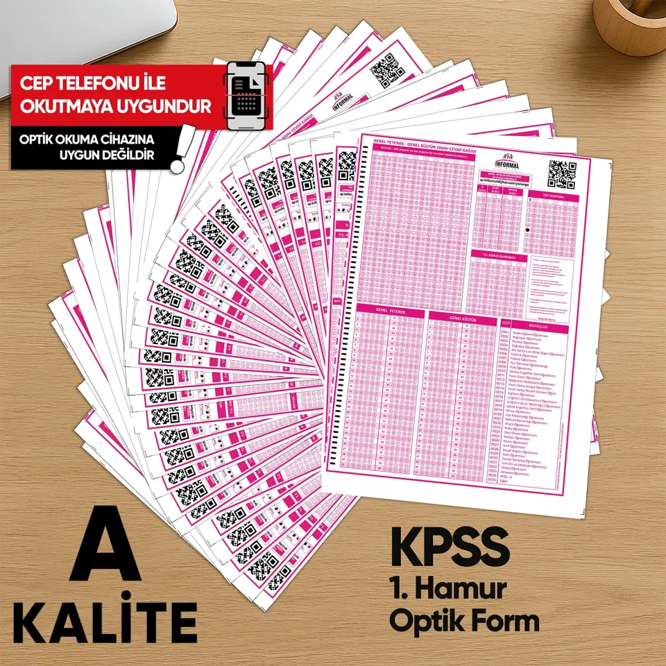 KPSS (GY-GK) Deneme Sınavları İçin 500 Adet Optik Form
