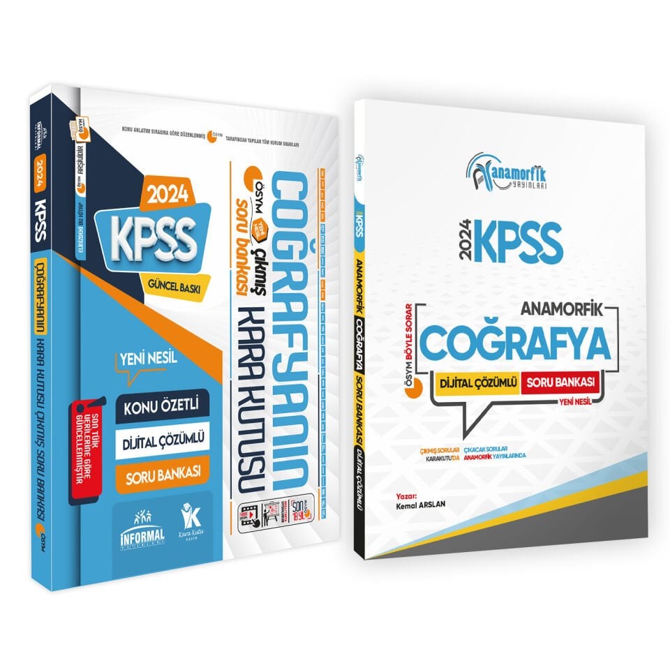 KPSS Coğrafyanın Karakutusu ve Anamorfik Coğrafya Soru Bankası 2li Set Yeni Müfredat D. Çözümlü