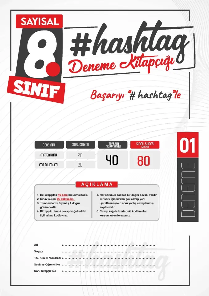 2026 8.Sınıf LGS hashtag Kazanım Değerlendirme Sınavı 6lıSARMAL Deneme Paketi Çözümlü Türkiye Geneli