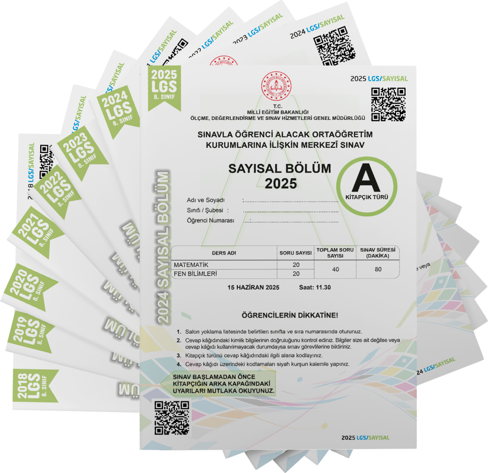 2026 8.Sınıf LGS Tıpkı Basım Çıkmış Soru 8+8 Deneme Paketi (Say+Söz) Türkiye Geneli Dijital Çözümlü