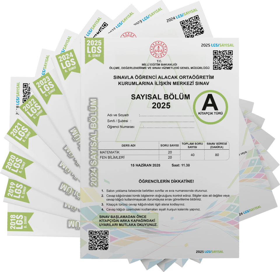 2026 8.Sınıf LGS Tıpkı Basım Çıkmış Soru 8+8 Deneme Paketi (Say+Söz) Türkiye Geneli Dijital Çözümlü