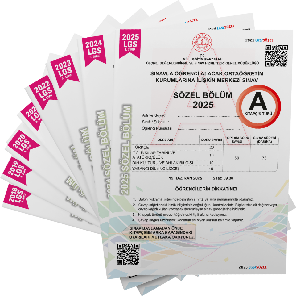 2026 8.Sınıf LGS Tıpkı Basım Çıkmış Soru 8+8 Deneme Paketi (Say+Söz) Türkiye Geneli Dijital Çözümlü