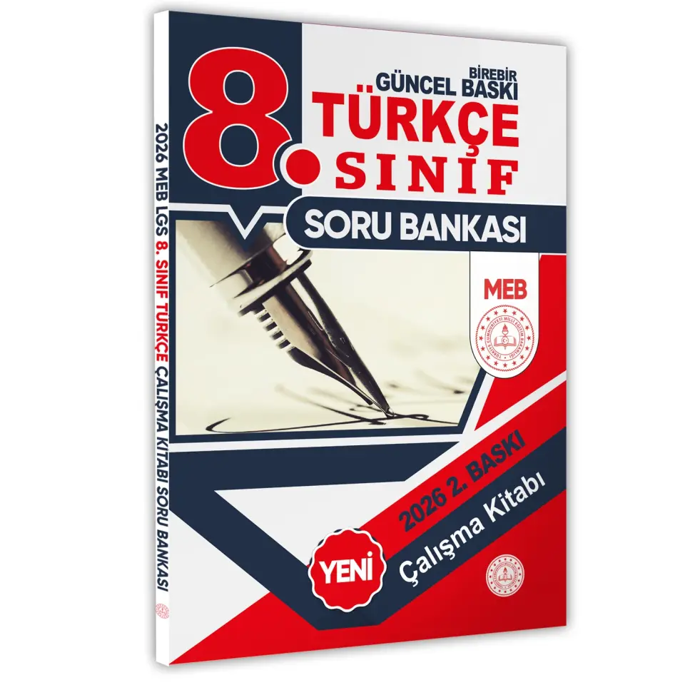 2026 8.Sınıf LGS Türkçe MEB Çalışma Kitabı Soru Bankası (Renkli Baskı A4 Boyutlu) BASKI ÜCRETİ