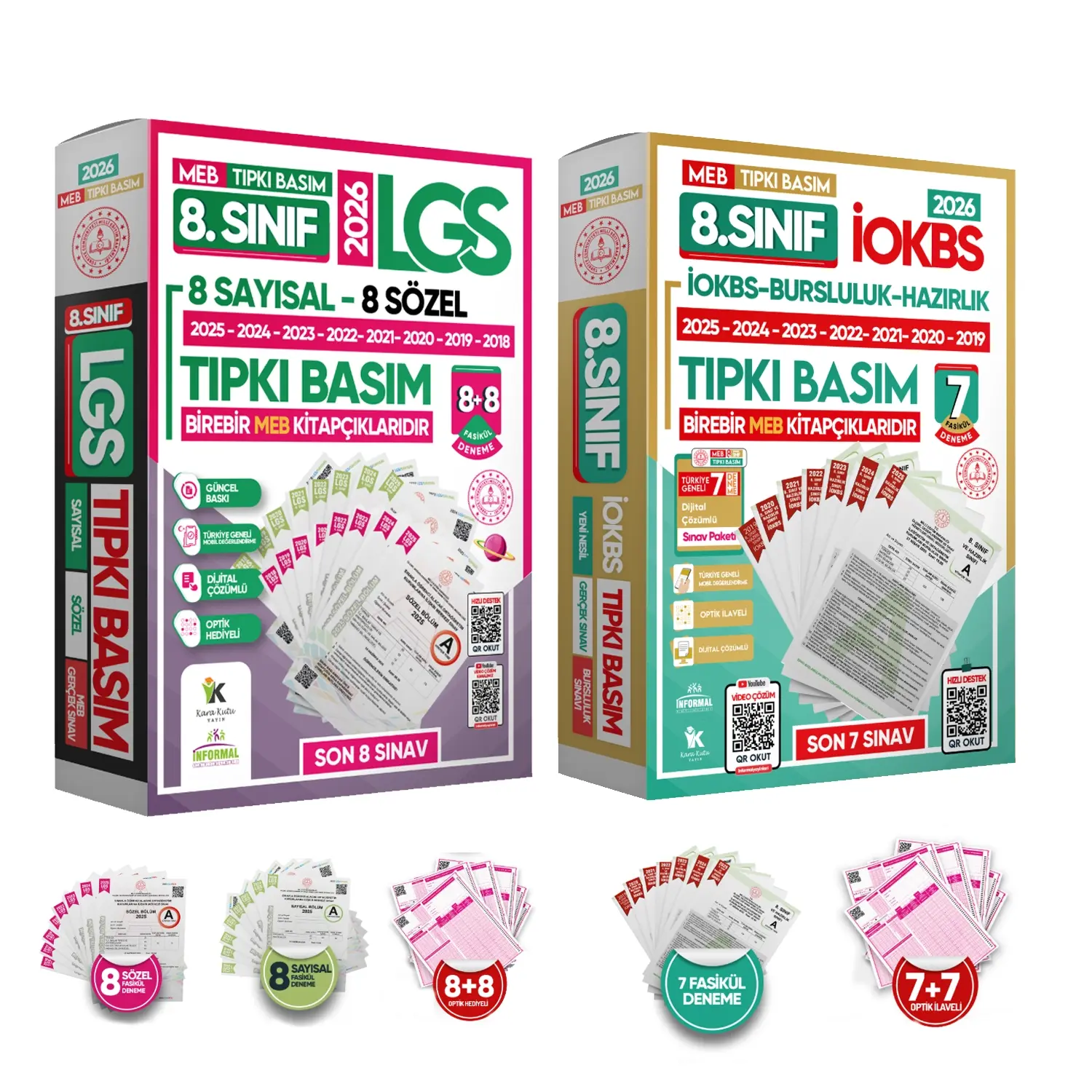 2026 8.Sınıf MEB LGS-İOKBS(BURSLULUK) Çıkmış Soru Tıpkı Basım 15li Deneme Paketi TG Video Çözümlü
