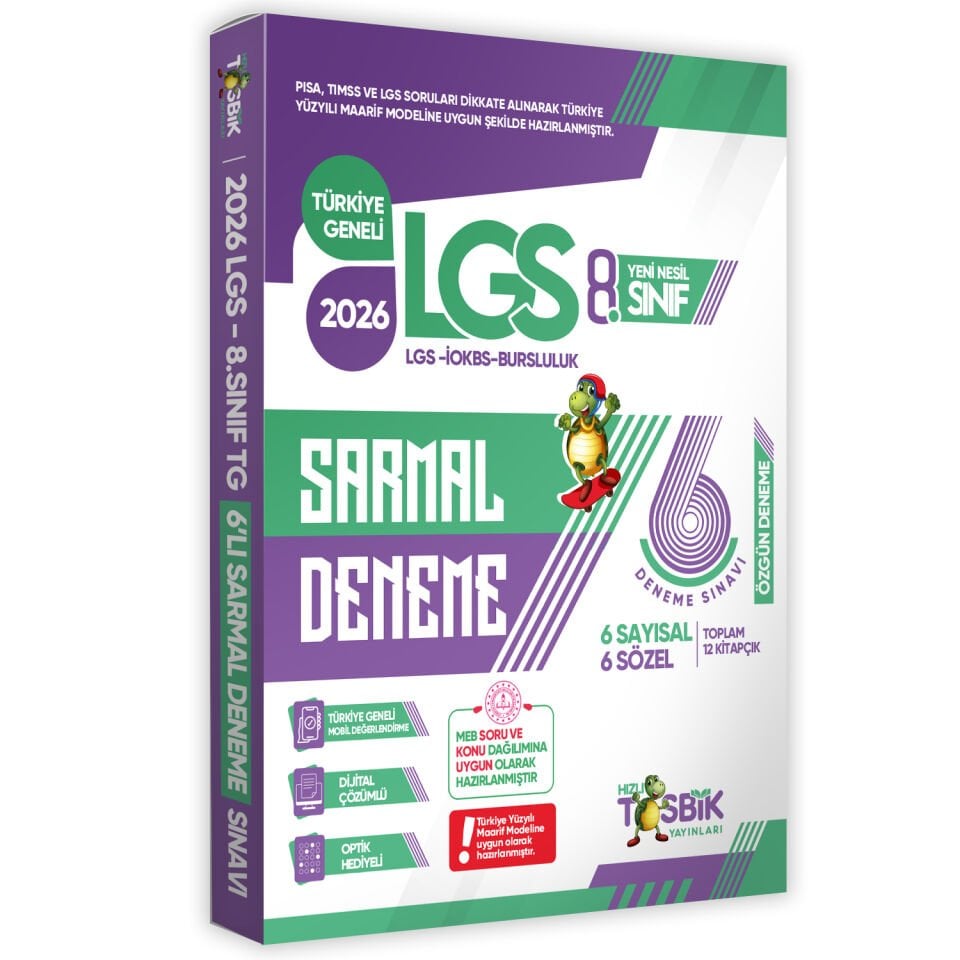2026 8.Sınıf Yeni Sistem LGS İlk Dönem Konularını Kapsayan SARMAL 6lı Deneme Paketi Dijital Çözümlü
