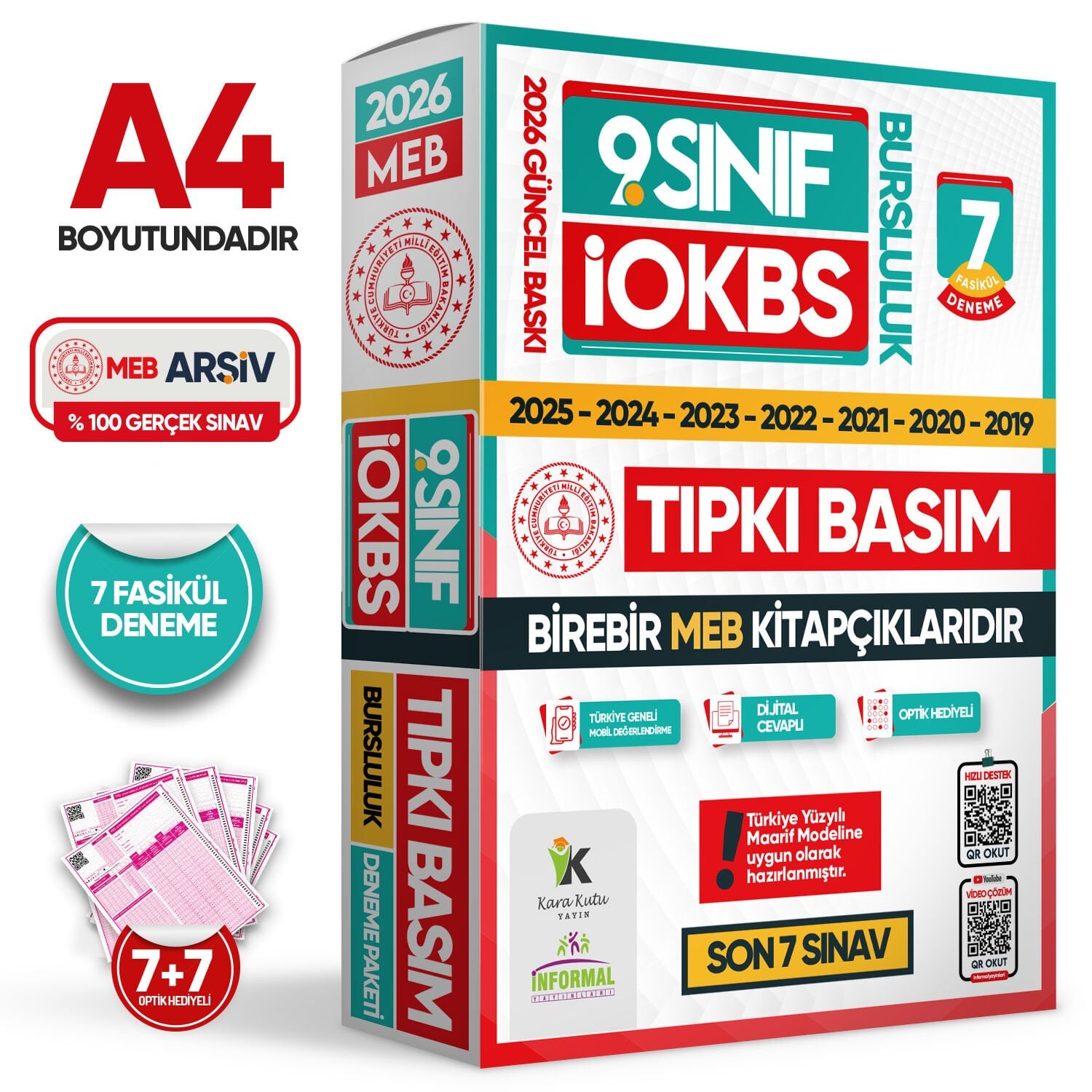 2026 9.Sınıf İOKBS (BURSLULUK SINAVI) MEB Çıkmış Soru Tıpkı Basım Deneme Paketi 7li Türkiye Geneli