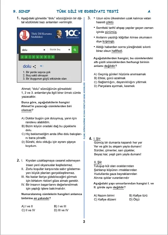 2026 9.Sınıf İOKBS (BURSLULUK SINAVI) MEB Çıkmış Soru Tıpkı Basım Deneme Paketi 7li Türkiye Geneli