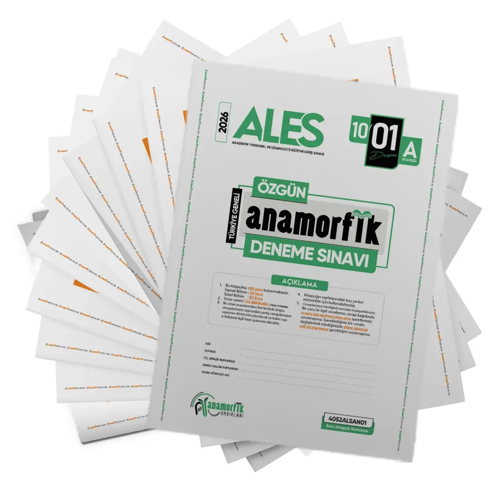 2026 ALES Anamorfik Yayınları Özgün 10lu Deneme Paketi Yeni Nesil Türkiye Geneli Dijital Çözümlü