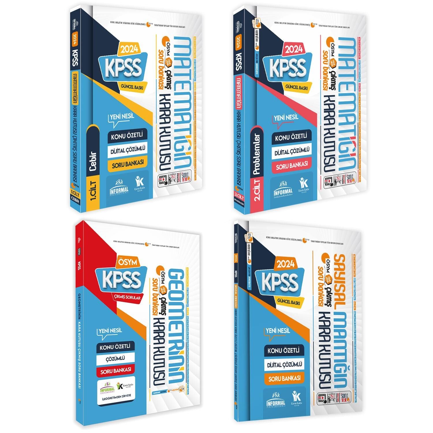 KPSS Matematik 1.ve 2.cilt-Geometri ve Sayısal Mantık Kara Kutu Çözümlü Soru Bankası Set