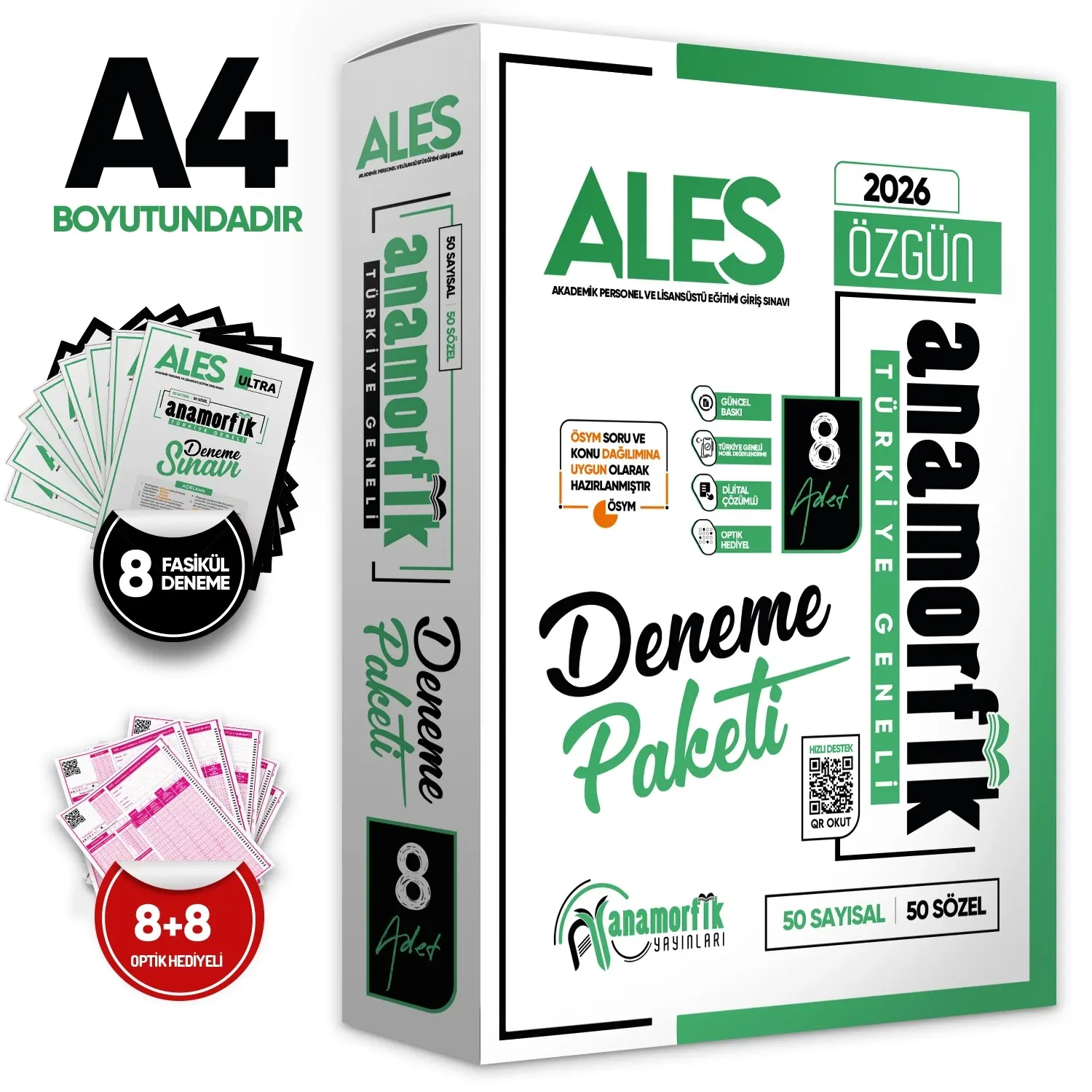 2026 ALES 8li Güncel Deneme Paketi Dijital Çözümlü Anamorfik Yayın Türkiye Geneli Değerlendirmeli