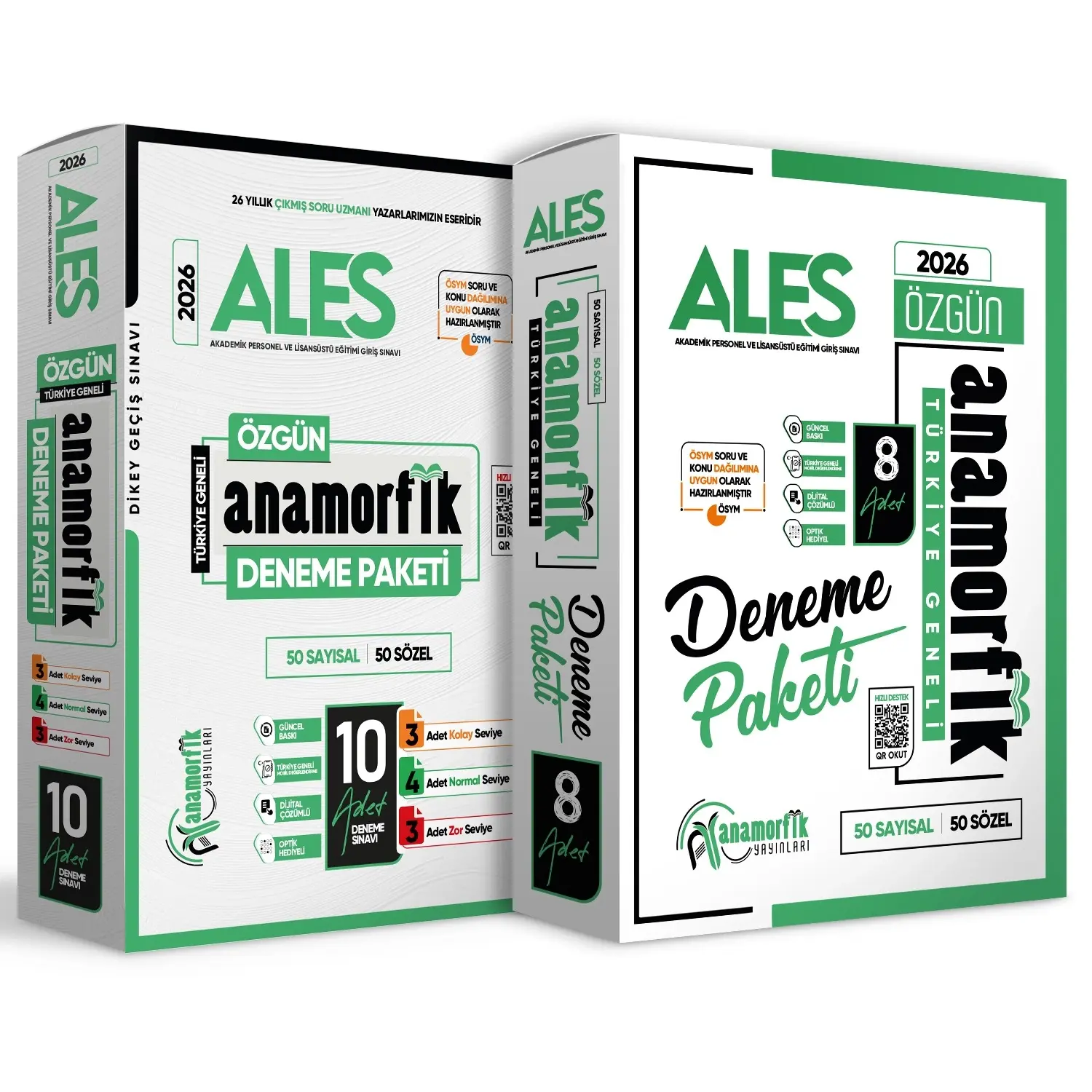 2026 ALES Anamorfik 10lu ve 8li Deneme Paketi 2li Set Özgün Yeni Nesil Türkiye Geneli Dijital Çözüm