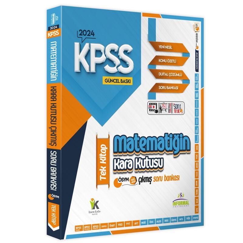 KPSS Matematik TEK Kitap-Geometri ve Sayısal Mantık Kara Kutu Dijital Çözümlü Soru Bankası Set