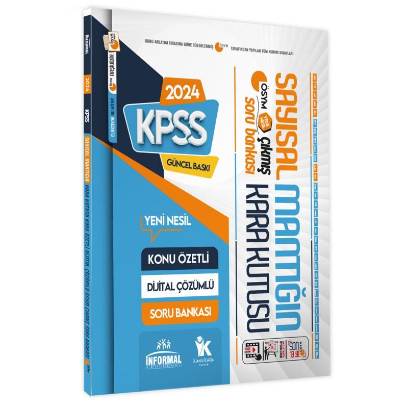 KPSS Matematik TEK Kitap-Geometri ve Sayısal Mantık Kara Kutu Dijital Çözümlü Soru Bankası Set